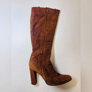Vintage 1990s Todd Oldham Tall High Heel Suede Boots
